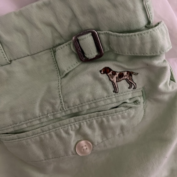 Green plain front shorts - Picture 2 of 3